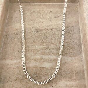 925 Sterling Silver Box Chain Necklace 4 MM Box Chain Statement Necklace